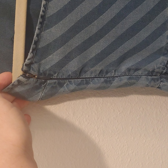 Abercrombie & Fitch Brand denim striped dress size Large Tall - Picture 4 of 13